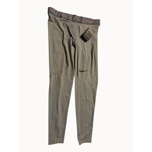 NIKE PRO MEN'S MEDIUM DRI-FIT COMPRESSION TRAINING PANTS - GRAY -NEW! Men’s M